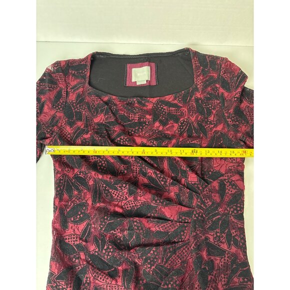 Maeve ANTHROPOLOGIE Women’s Elorn Burgundy Black Lace Ruched Dress Size 6 Goth - Picture 10 of 15